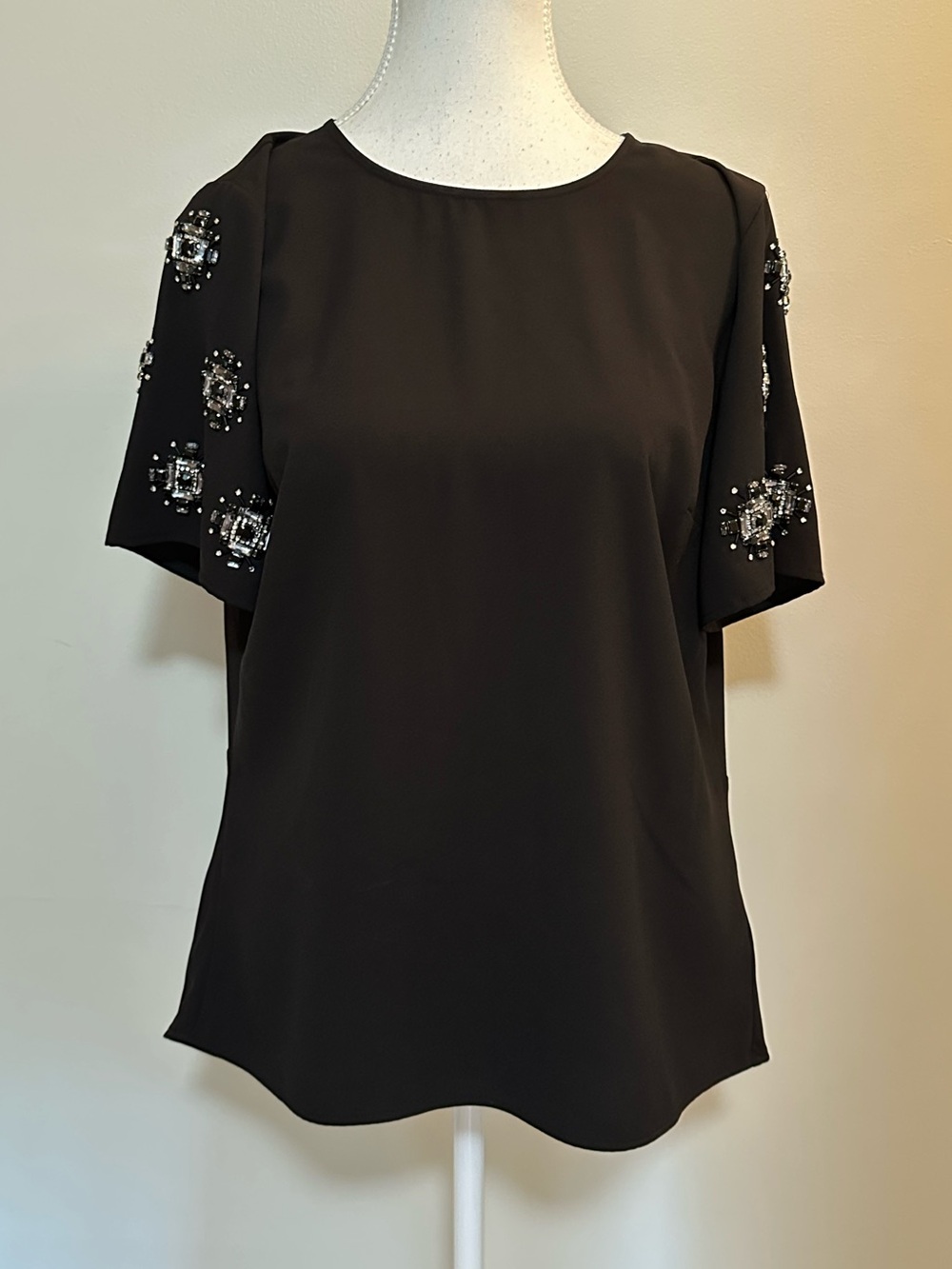MICHAEL Michael Kors Black Top with Beige Label